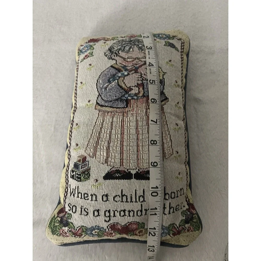 Mary Engelbreit Tapestry Pillow. When A Child Is Born So Is A Grandmother